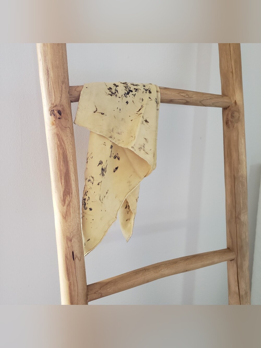 Light Yellow Scarf with Organic Print